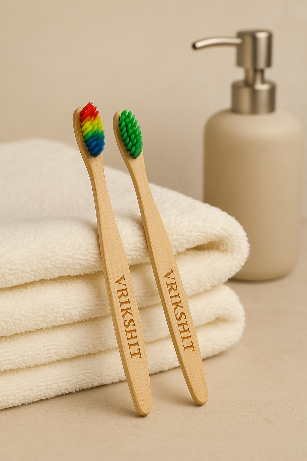Bamboo kids brush | Sustainable | Charcoal bristles | Biodegradable