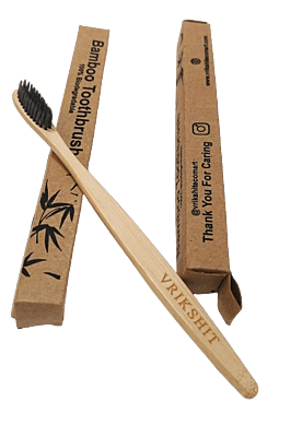 Bamboo Brush | Sustainable | Biodegradable | Charcoal bristles | Soft | Durable|