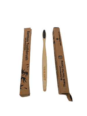 Bamboo Brush | Sustainable | Biodegradable | Charcoal bristles | Soft | Durable|