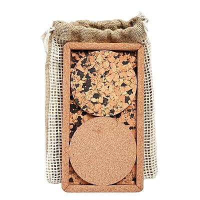 Eco Cork Essentials | Eco friendly Cork tray & Coasters set